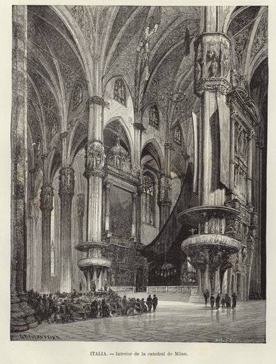 Interior de la Catedral de Milán de Gustave Bauernfeind